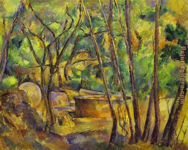 Grindstone and Cistern in a Grove painting - Paul Cezanne Grindstone and Cistern in a Grove art painting